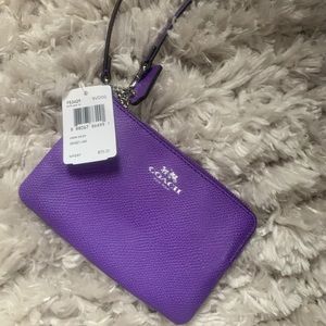 Purple Coach Wristlet